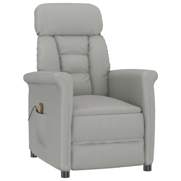 vidaXL Massage Chair Light grey 70.5 x 96.5 x 95 cm Polyester