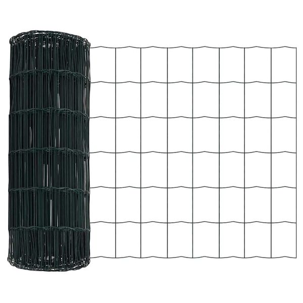 vidaXL Euro Fence Green 0.6 x 25 m PVC-coated iron