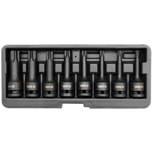 YATO Eight Piece Impact Torx Socket Bit Set Black YT-1065
