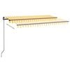 vidaXL Manual Retractable Awning 450x350 cm Yellow and White