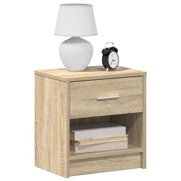 vidaXL Bedside Cabinet with Drawer Sonoma Oak 39x28x41 cm