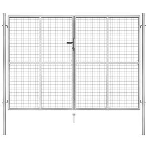 vidaXL Garden Gate Galvanised Steel 300x175 cm Silver