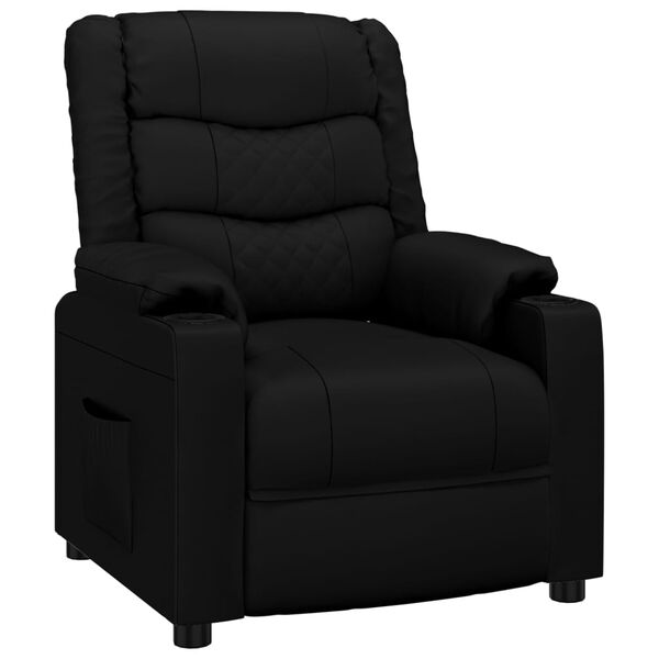 vidaXL Recliner Chair Black Faux Leather