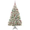 vidaXL Artificial Christmas Tree Green and White 180 cm PVC and Metal
