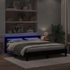 vidaXL Bed Frame with LED Black Oak 200 x 200 cm Engineered Wood
