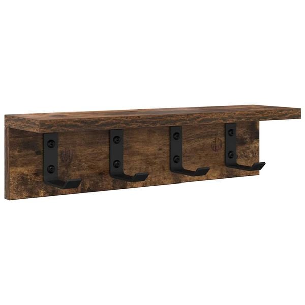 vidaXL Wall-Mounted Coat Rack Smoked Oak 40 x 10.5 x 10.5 cm