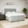 vidaXL Box Spring Bed with Mattress Light Grey 200x200 cm Velvet