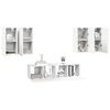 vidaXL 6 Piece TV Cabinet Set White Engineered Wood