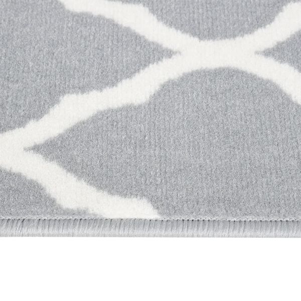 vidaXL Runner Rug BCF Grey and White 80x450 cm