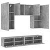 vidaXL 5 Piece TV Wall Units Concrete Grey Engineered Wood