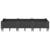 vidaXL Garden Planter with Pegs Black 125x40x28.5 cm PP