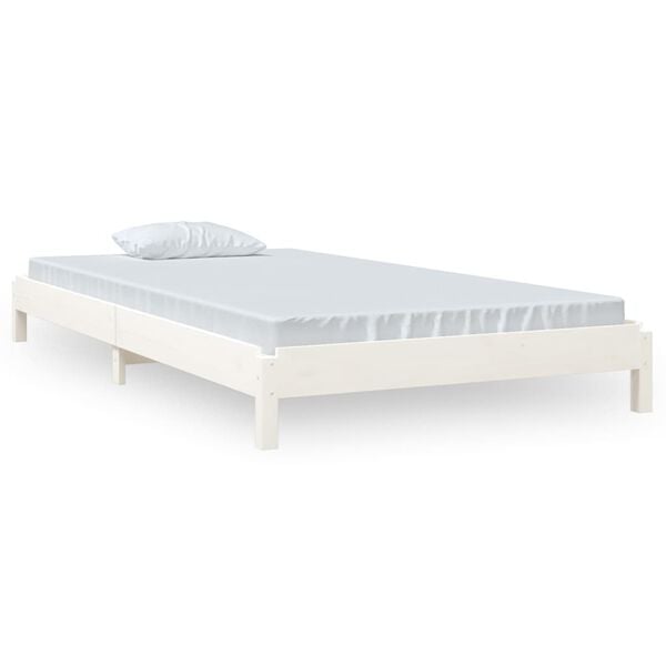 vidaXL Stack Bed without Mattress White 100x200 cm Solid Wood Pine