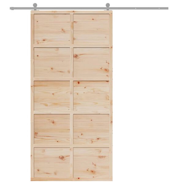 vidaXL Barn Door 100x208 cm Solid Wood Pine