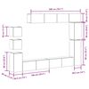 vidaXL 9 Piece TV Cabinet Set Wall-mounted Old Wood Engineered Wood