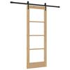 vidaXL Sliding Door Natural 73.5 x 198.5 cm Solid Pine Wood and Glass