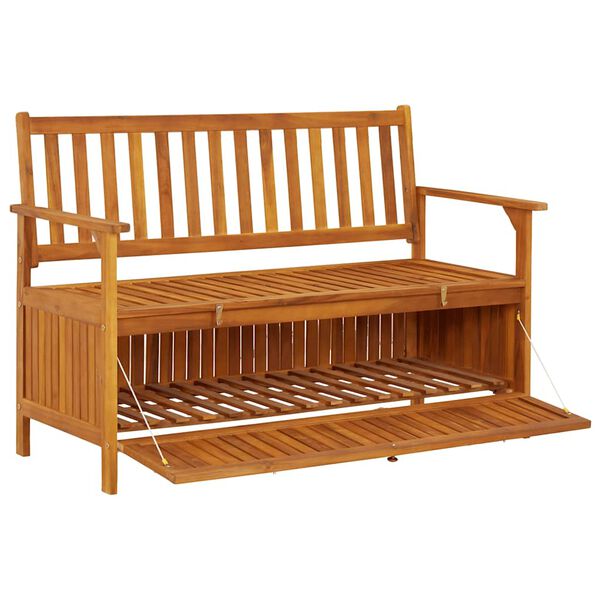 vidaXL Garden Storage Bench 120 cm Solid Acacia Wood