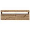 vidaXL TV Cabinet with LED Lights Artisan Oak 120x35x40 cm Engineered Wood