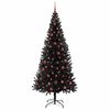 vidaXL Christmas Tree with 300 LEDs with Stand Black 210 cm PVC