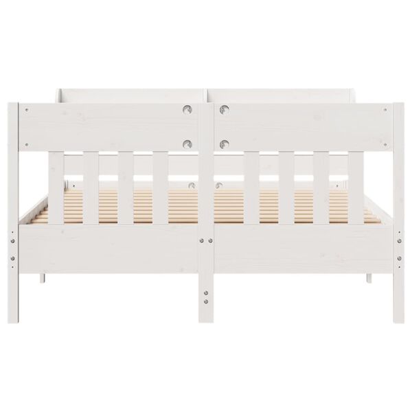 vidaXL Bed Frame without Mattress White 120x190 cm Small Double Solid Wood Pine