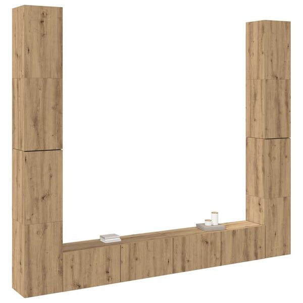 vidaXL Wall Mounted TV cabinets 6 pcs Artisan Oak Engineered Wood