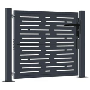 vidaXL Garden Gate Anthracite 100x75 cm Steel Square Design
