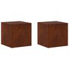 vidaXL Plant Stand 2 pcs Rusty 40 x 40 x 40 cm Weathering Steel
