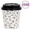 vidaXL Coffee Paper Cups with Lids 200 ml 500 pcs White and Black