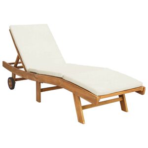 vidaXL Sun Lounger Brown and Cream Polyester