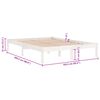vidaXL Bed Frame without Mattress White Solid Wood 160x200 cm