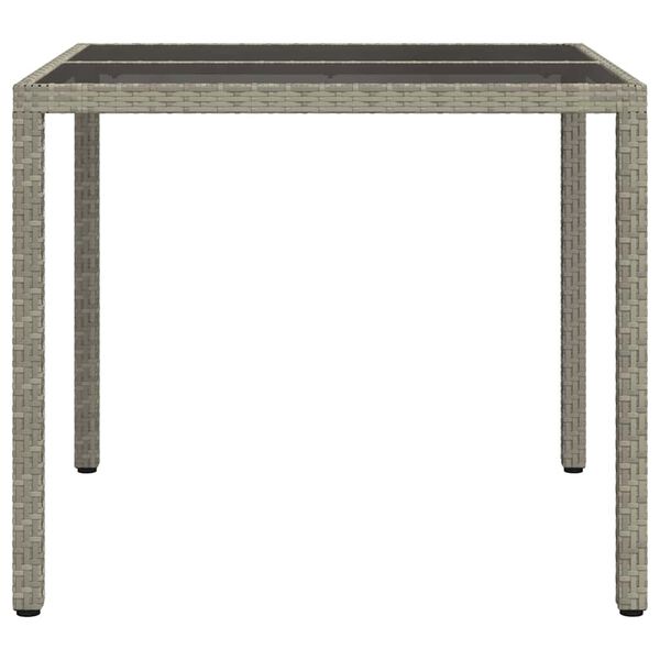 vidaXL Garden Dining Table Grey 90 x 90 x 75 cm Poly Rattan