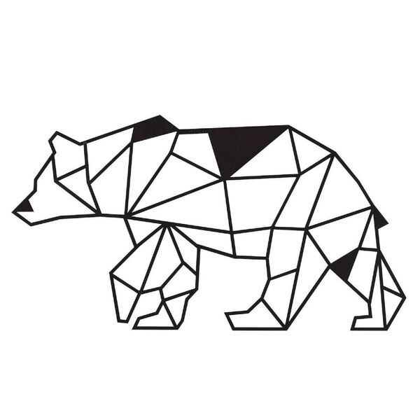 Homemania Wall Decoration Bear 55x30 cm Steel Black