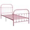 vidaXL Bed Frame without Mattress Pink Metal 90x200 cm