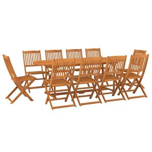 vidaXL 11 Piece Garden Dining Set 220x90x75 cm Solid Wood Acacia
