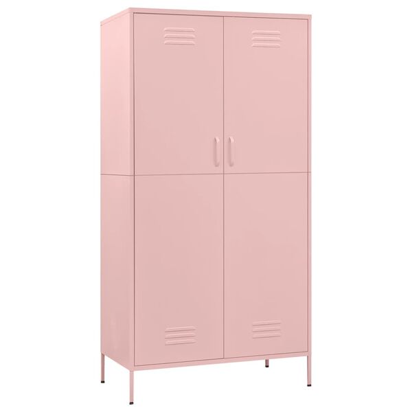 vidaXL Wardrobe Pink 90x50x180 cm Steel
