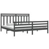 vidaXL Bed Frame without Mattress Grey 200x200 cm Solid Wood