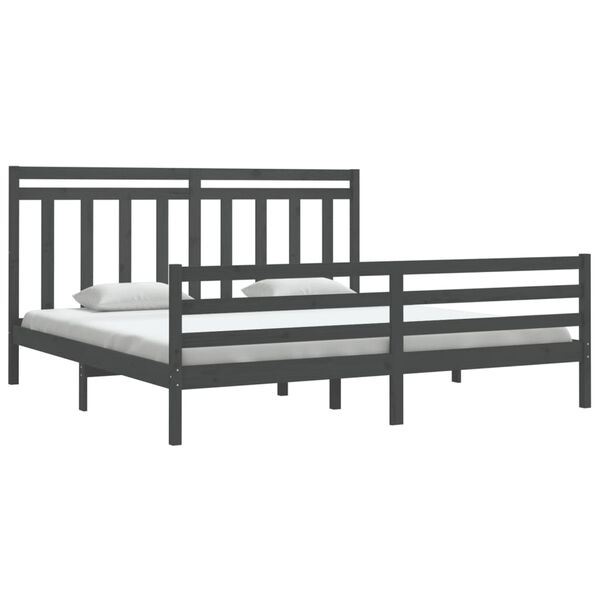 vidaXL Bed Frame without Mattress Grey 200x200 cm Solid Wood
