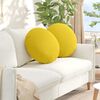 vidaXL Seat Cushions 2 pcs Light Yellow Ø50 x 19 cm Fabric