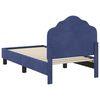 vidaXL Toddler Bed Frame with Headboard Police Blue 70 x 140 cm Velvet