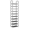 vidaXL Shoe Rack 10-Tier Black 44x28x180 cm Non-woven Fabric