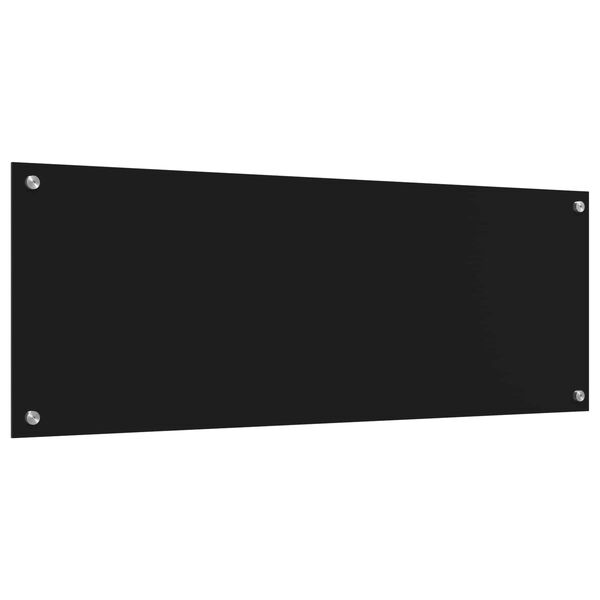 vidaXL Kitchen Backsplash Black 110 x 40 x 0.6 cm Tempered Glass