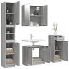vidaXL 4 Piece Bathroom Cabinet Set Grey Sonoma Engineered Wood