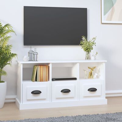 vidaXL TV Cabinet White 100x35x50 cm Engineered Wood