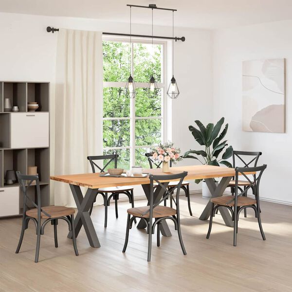 vidaXL Dining Table Legs X-Shaped 3 pcs Anthracite 80x(72-73) cm Steel