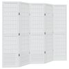 vidaXL Room Divider 5 Panels White Solid Wood Paulownia