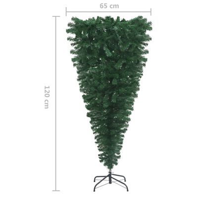 vidaXL Upside-down Artificial Pre-lit Christmas Tree with Ball Set 120 cm