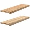 vidaXL Stair Treads 2 pcs Untreated 90x25x2 cm Solid Wood Oak