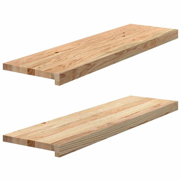 vidaXL Stair Treads 2 pcs Untreated 90x25x2 cm Solid Wood Oak