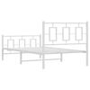 vidaXL Metal Bed Frame without Mattress with Footboard White 100x190cm