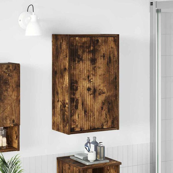 vidaXL Bathroom Cabinet Wall-mounted Smoked Oak 39 x 23.5 x 65 cm