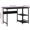 vidaXL Computer Desk Black 105x50x72 cm MDF and Metal